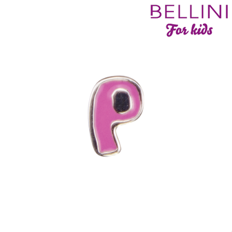 Bellini 570.P - zilveren bedel met roze emaille letter P