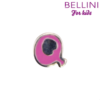 Bellini 570.Q - zilveren bedel met roze emaille letter Q