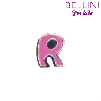 Bellini 570.R - zilveren bedel met roze emaille letter R