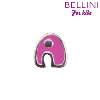 Bellini 570.A - zilveren bedel met roze emaille letter A