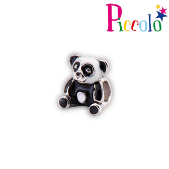 Piccolo APB-166 zilveren bedel emaille panda