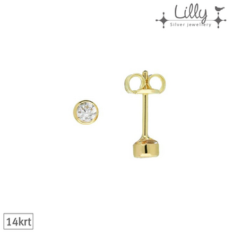 Lilly 206.2021 - 14krt gouden oorbellen met zirkonia 3mm