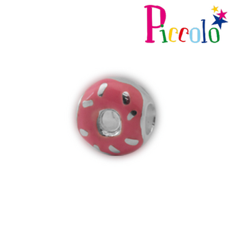 Piccolo APB-162 zilveren bedel emaille donut