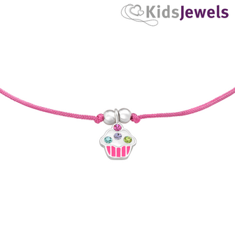 kinderarmband zilveren cupcake