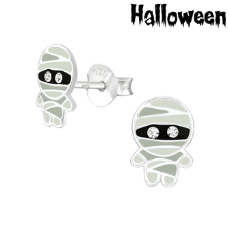 Halloween - zilveren oorbellen mummie