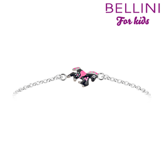 Bellini 573.019 - Zilveren Bellini armband met zwart emaille paardje